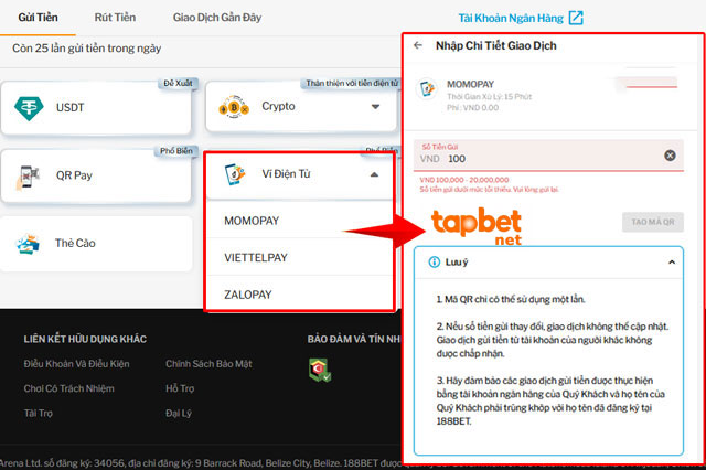 3 ví điện tử bạn có thể dùng để nạp tiền TAPTAP